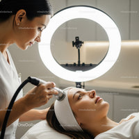 Professional Skincare Treatment During Cosmetic Clinic Session with Skin Analyzer