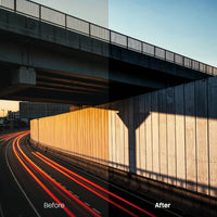 Before and after Urban Neon Lightroom preset edit