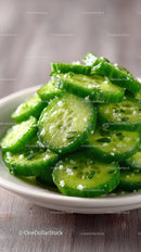 Fresh Sliced Cucumbers in a White Bowl for Healthy Eating