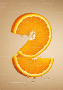 Fresh Orange Slices Floating in Clear Liquid