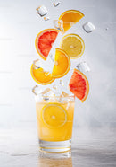 Refreshing Citrus Cocktail with Orange and Grapefruit Slices