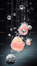 Modern Water Droplet Chandelier with Floating Glass Spheres