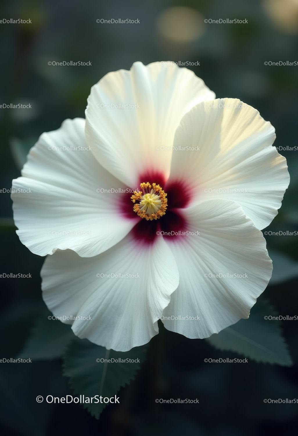Elegant White Peony Bloom with Vibrant Orange Stamens