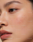 Close up of woman with natural skin imperfections
