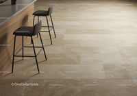 Stylish Modern Bar Stools in Cozy Cafe with Beige Tiles