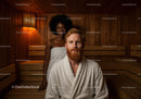 Comfortable Sauna Room with Wooden Benches and Relaxing Atmosphere