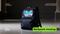 Midnight blue backpack Editable PSD Mockup preview