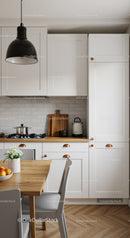 Minimalist White Kitchen with Wooden Accents and Modern Decor