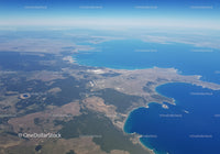 Aerial View of Beautiful Blue Lakes and Lush Green Coastline Landscape
