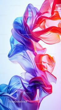 Abstract Colorful Flowing Fabric in Vivid Digital Art