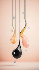 Colorful Liquid Droplets Collision in Scientific Glassware
