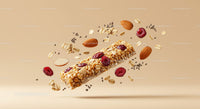 Healthy granola bar with nuts berries and seeds