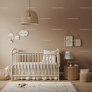 Cozy Modern Nursery with Baby Crib and Wall Art in Neutral Tones