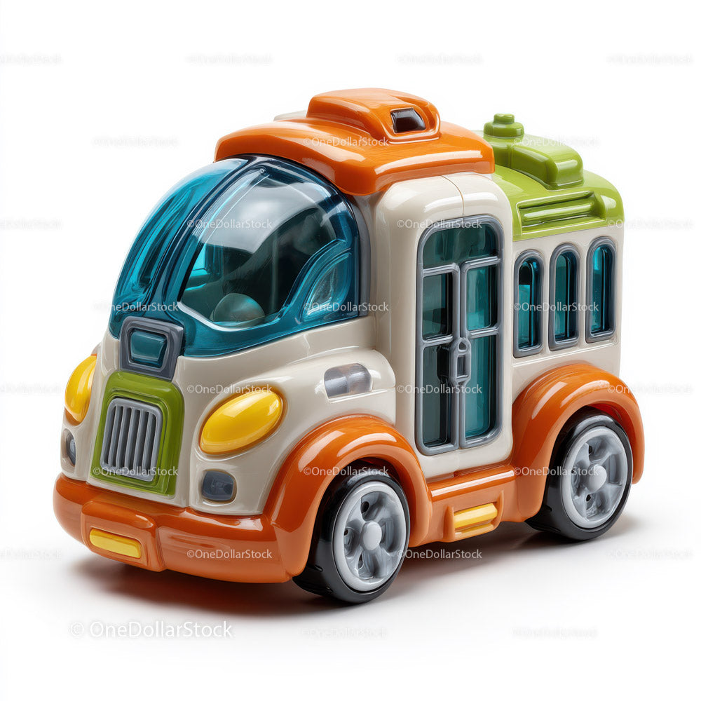 Colorful Plastic Toy Bus for Kids Play and Imaginative Learning
