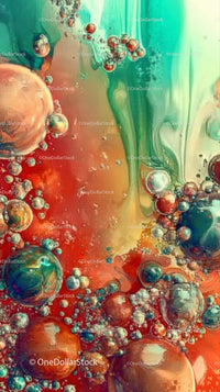 Vivid Abstract Liquid Bubbles with Fluid Swirls and Colorful Effects