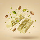 White Chocolate Bar with Pistachios in Dynamic Splash