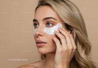 Woman Applying Under Eye Patches for Skincare Treatment