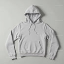 Minimalist white hoodie isolated on neutral background