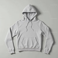 Minimalist white hoodie isolated on neutral background