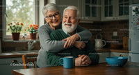 Cheerful Elderly Couple Enjoying Time Together in Kitchen