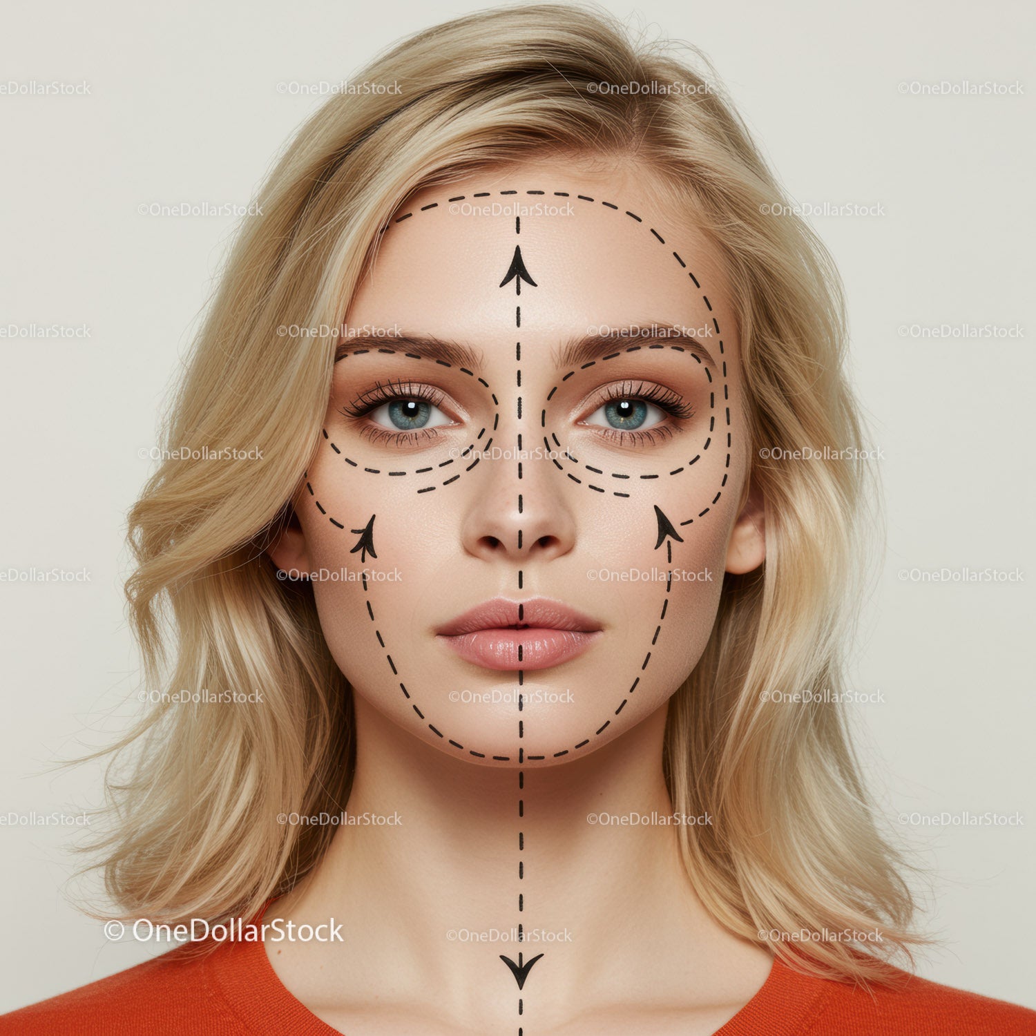 Skincare and Facial Contouring Techniques on a Woman's Face