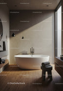 Stylish Modern Bathroom with Freestanding Tub and Natural Light