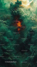 Vibrant Cosmic Nebula with Interstellar Clouds and Stars