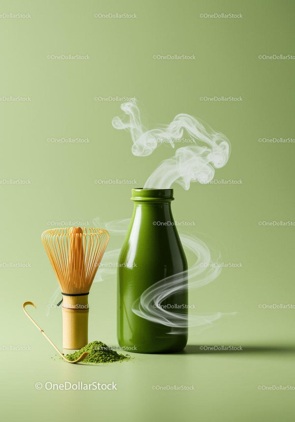 Traditional Matcha Set with Fresh Powder and Steam