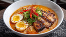 Rich Spicy Ramen Bowl with Egg and Grilled Pork Belly