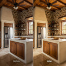 Before and after Warm Kitchen LUT Pack effect