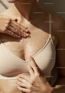Close-Up of Woman Applying Skincare Gel on Breast in Natural Light