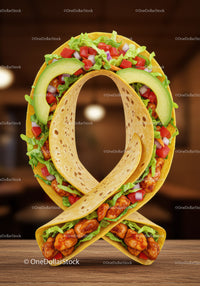 Creative Taco Shaped Like Awareness Ribbon on Wood