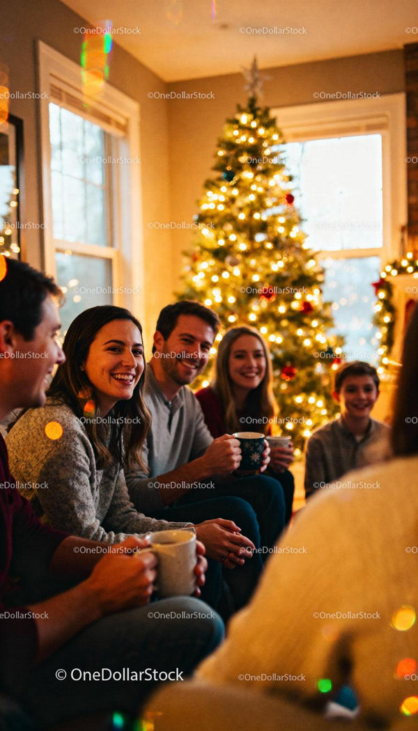 Group of Friends Enjoying Cozy Holiday Gathering
