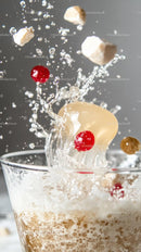 Refreshing Fizzy Soda Splash with Berries and Ice