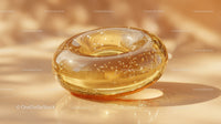 Luxurious Golden Glass Gemstone with Sparkling Glitter in Sunlight