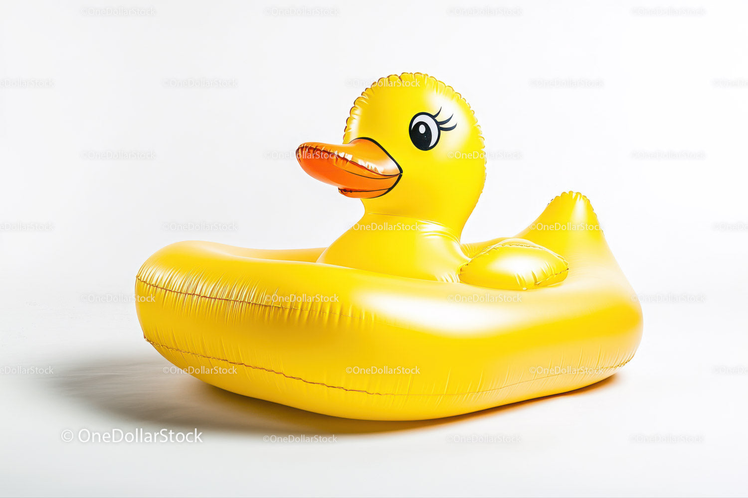 Yellow Rubber Duck in Floating Pool Toy for Summer Fun