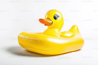 Yellow Rubber Duck in Floating Pool Toy for Summer Fun