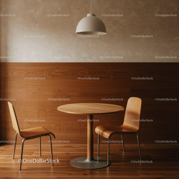 Modern Wooden Dining Table with Contemporary Chairs in Cozy Interior