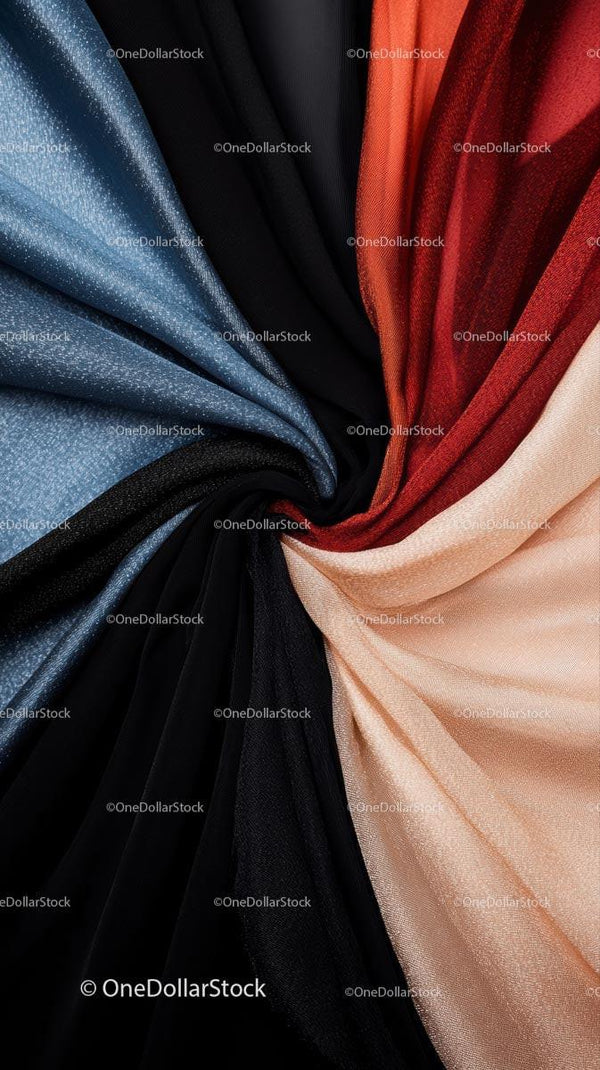 Elegant Multi-Colored Silky Fabric Collection with Textural Detail