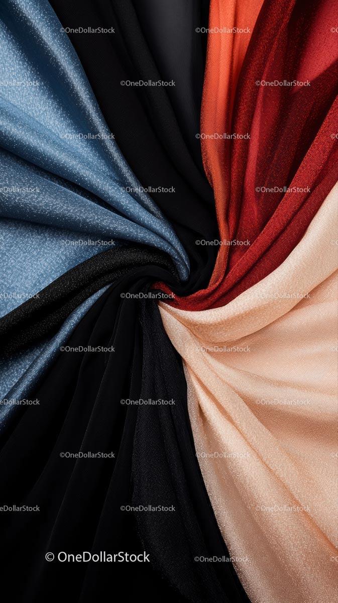 Elegant Multi-Colored Silky Fabric Collection with Textural Detail
