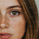 Close-up of Brown-Eyed Woman with Freckles and Red Hair