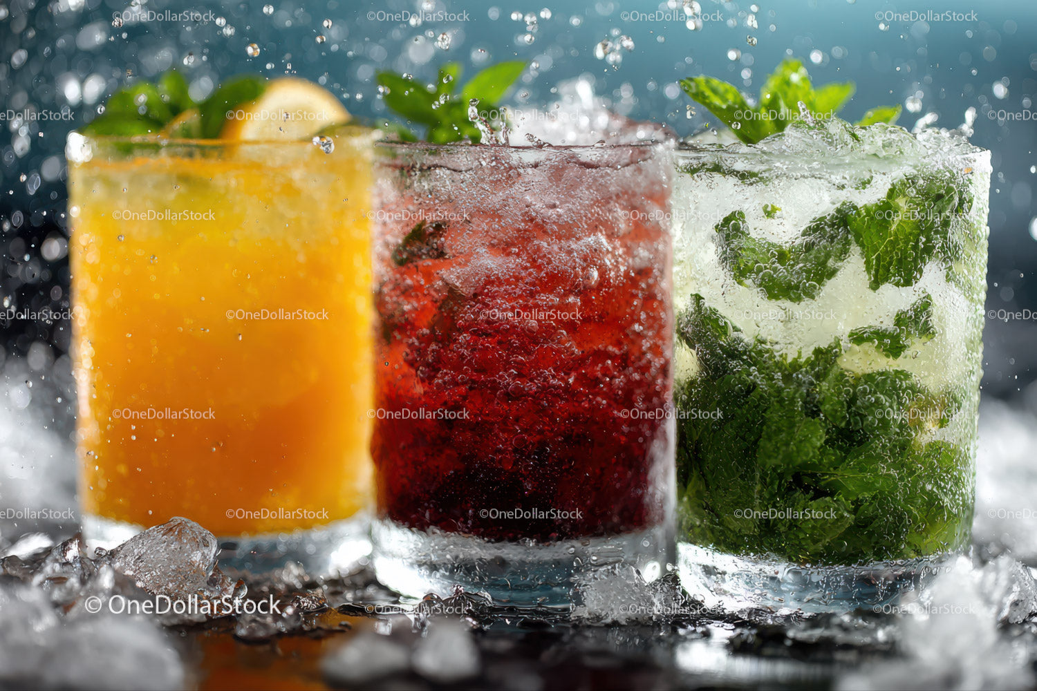Vibrant Summer Cocktails with Fresh Fruit and Mint