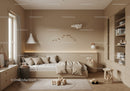 Cozy Kid's Bedroom with Beige Walls and Playful Wooden Toys