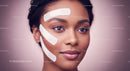 Close-up of Beautiful Woman Receiving Skincare Treatment with Skin Tape
