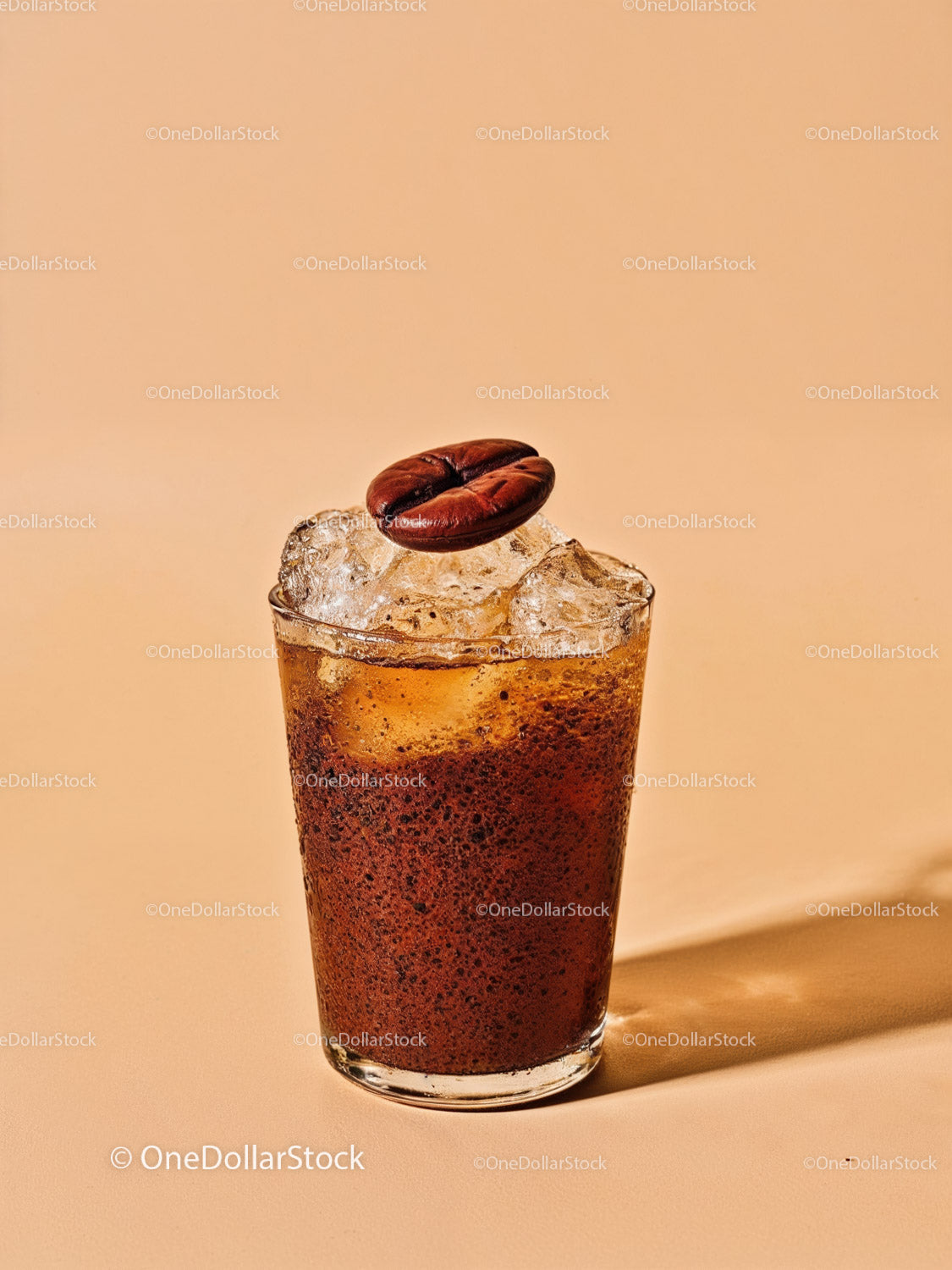 Refreshing Iced Coffee with Coffee Bean Garnish