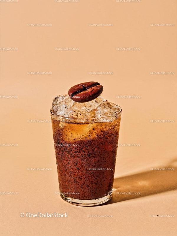 Refreshing Iced Coffee with Coffee Bean Garnish