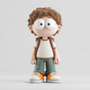 Stylized Cartoon Boy Toy with Large Eyes and Casual Outfit