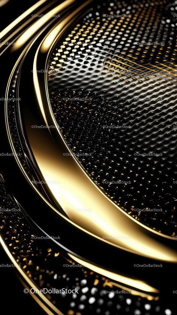 Eleganckie czarno-złote metaliczne krzywe do luksusowego designu