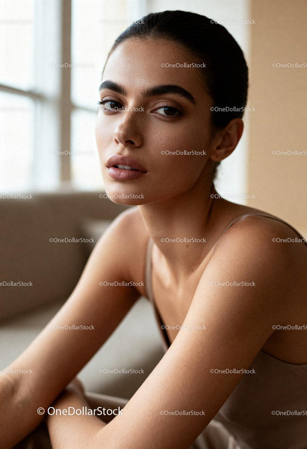Close up portrait of natural beauty with soft light