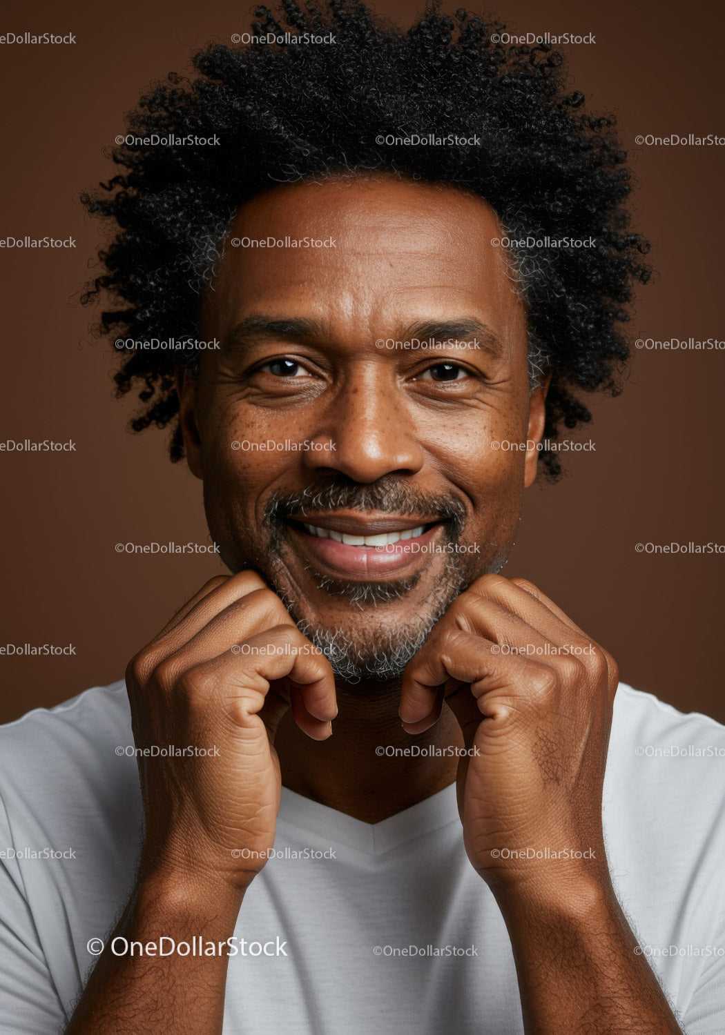 Happy Mature Man Smiling Portrait with Casual Style